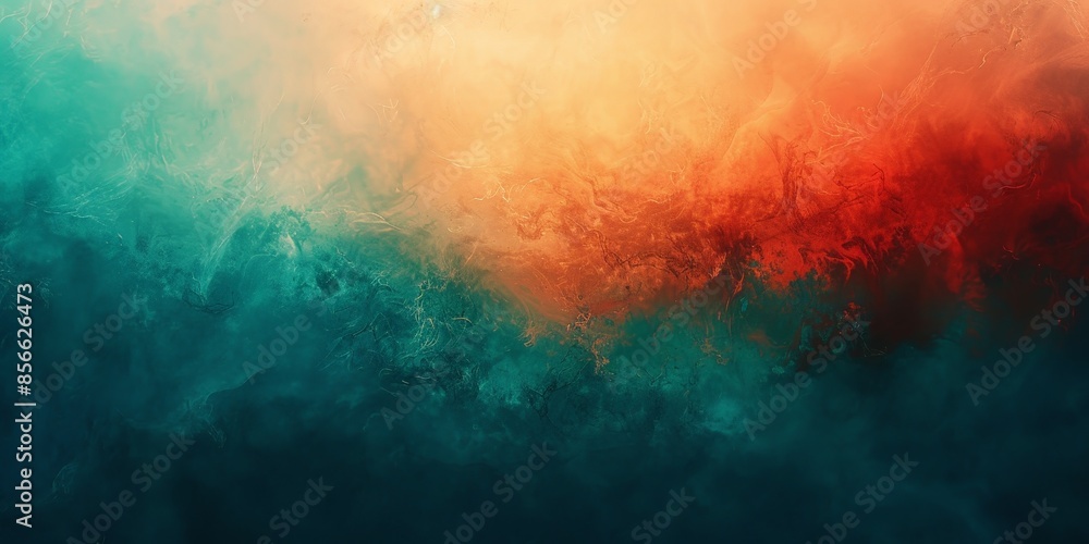 Obraz premium Abstract Teal and Orange Swirls