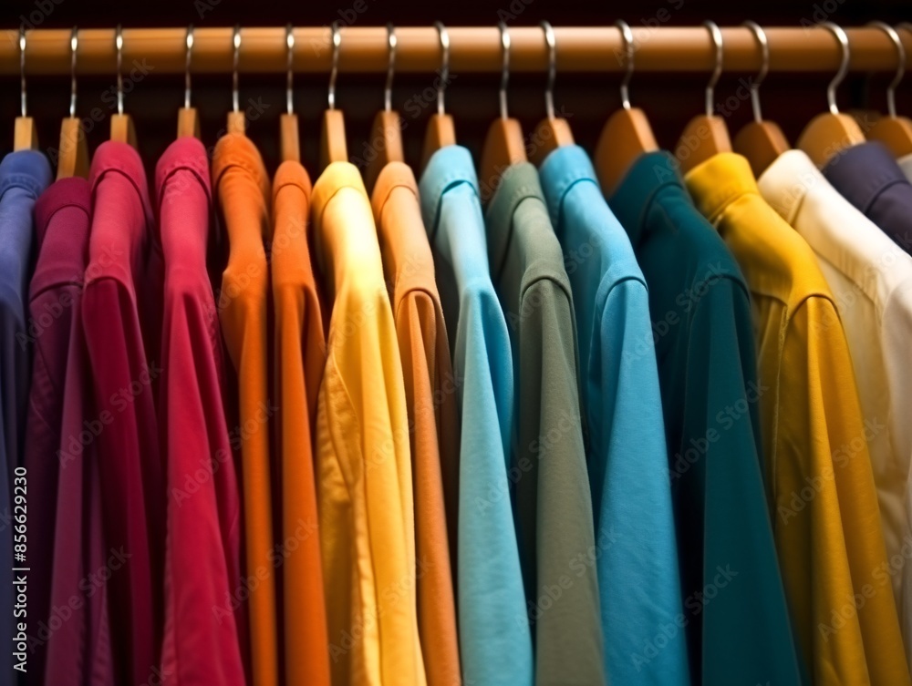 a group of colorful shirts on swingers a group of colorful shirts on swingers