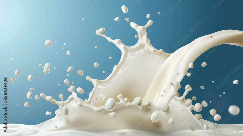 Realistic 3D milk jet splash illustration on white background. Realistic 3D milk jet splash illustration on white background.