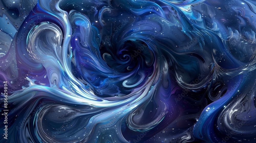 A swirling mix of deep blues and purples with hints of silver, creating a mysterious and cosmic abstract background. A swirling mix of deep blues and purples with hints of silver, creating a mysterious and cosmic abstract background.