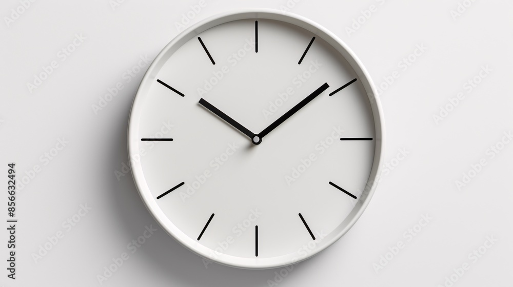 a white clock with black hands a white clock with black hands