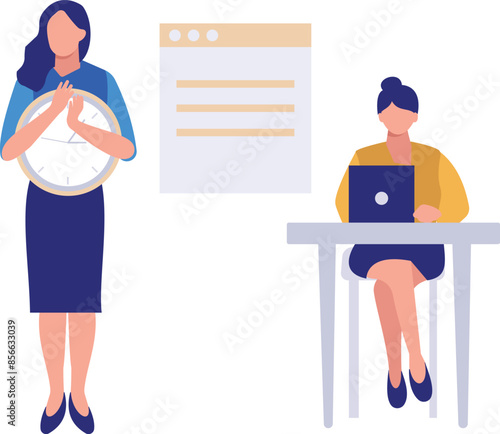 The girls are working in office