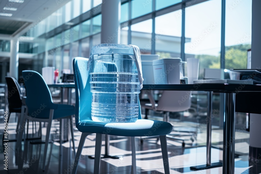 Office water cooler providing refreshing hydration in professional