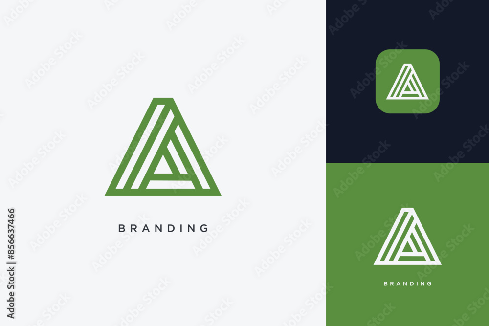 A Letter trademark brand logo A Letter trademark brand logo