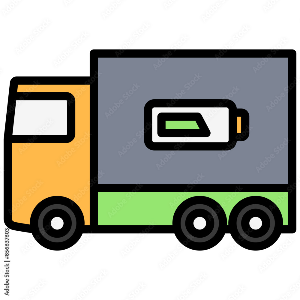 Electric truck lineal multi color icon, related to EV, electric vehicle, transportation, electric car and technology theme. use for modern concept, web and app development Electric truck lineal multi color icon, related to EV, electric vehicle, transportation, electric car and technology theme. use for modern concept, web and app development