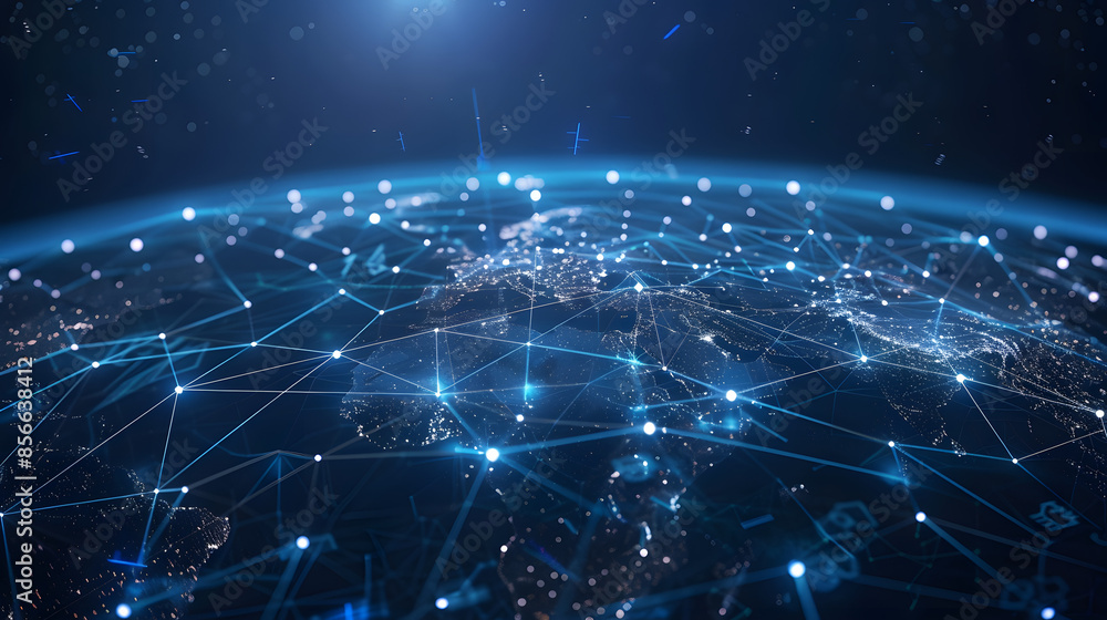 Global communication interconnection, where the bouncing light on the Earth's sphere connects various regions, is a communication concept. Global communication interconnection, where the bouncing light on the Earth's sphere connects various regions, is a communication concept.