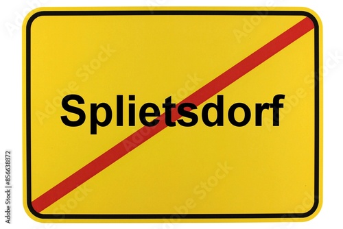 Illustration eines Ortsschildes der Gemeinde Splietsdorf in Mecklenburg-Vorpommern
