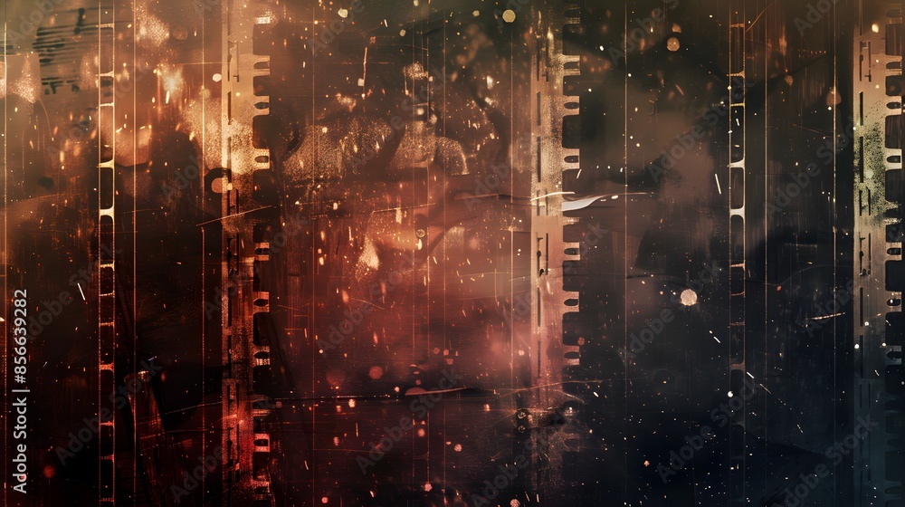 Fototapeta premium Background of retro film with scratch