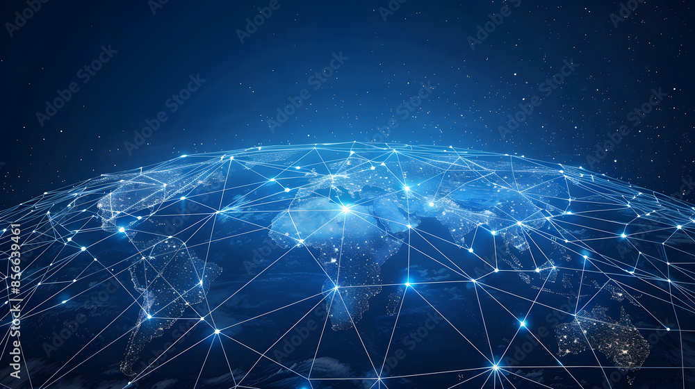 Global communication interconnection, where the bouncing light on the Earth's sphere connects various regions, is a communication concept. Global communication interconnection, where the bouncing light on the Earth's sphere connects various regions, is a communication concept.