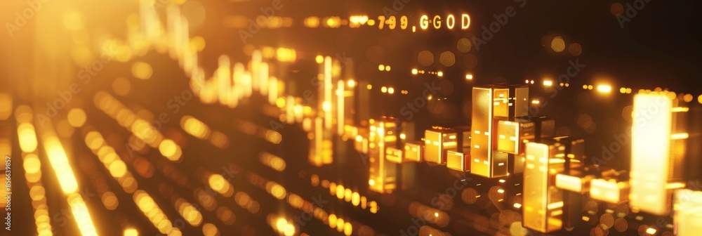 Abstract image of stock market graph with golden glowing lines going up and down symbolizingZhang Die . Abstract image of stock market graph with golden glowing lines going up and down symbolizingZhang Die .