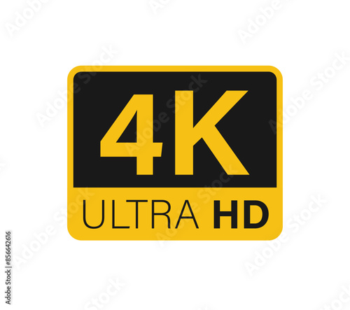 Ultra hd and 4k symbol, 4k uhd tv sign of high definition monitor display resolution standart concept flat vector illustration.
