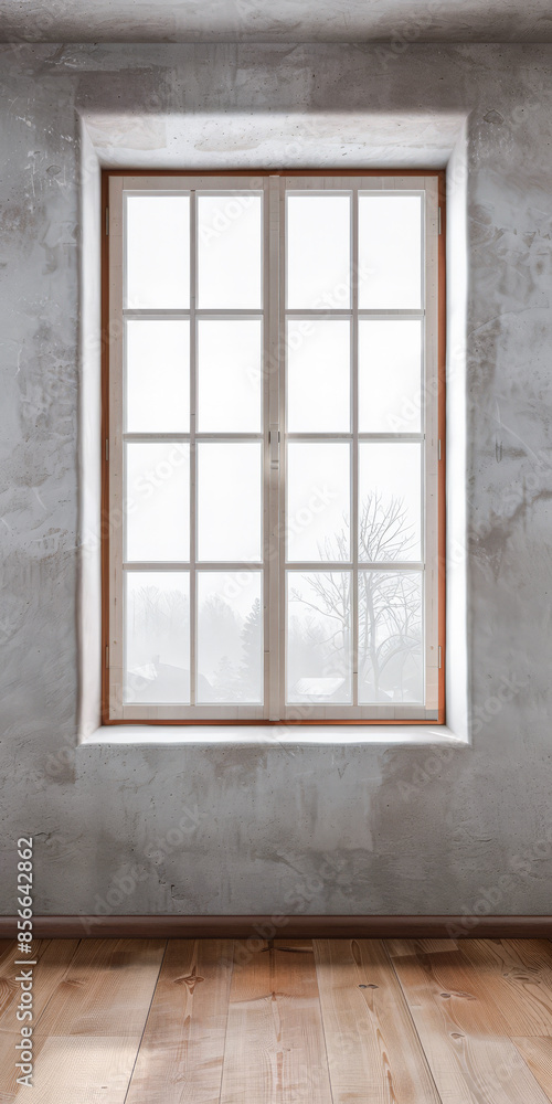 Window filling an empty apartment room with natural lighting. Residential interior design composition with copy space for an ad. Window filling an empty apartment room with natural lighting. Residential interior design composition with copy space for an ad.