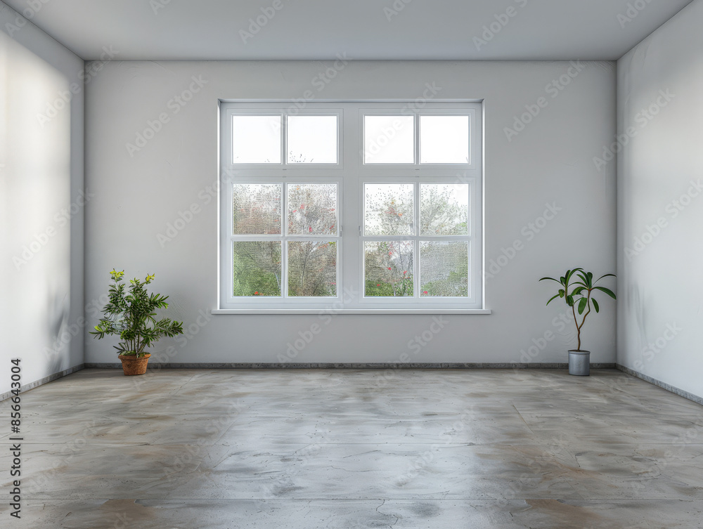 Window filling an empty apartment room with natural lighting. Residential interior design composition with copy space for an ad. Window filling an empty apartment room with natural lighting. Residential interior design composition with copy space for an ad.