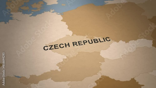 Old Paper Map of The Czech Republic