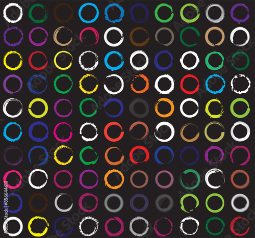 set of grunge circles. set of grunge round shapes, circle brush for background,frame,banner, borders.