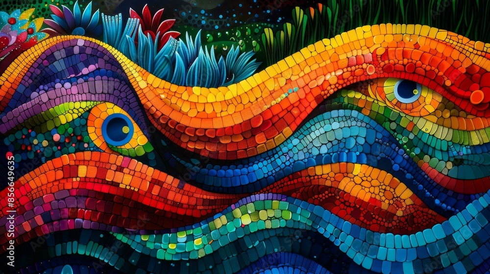 Colorful Abstract Art, Vibrant Paint Splashes Colorful Abstract Art, Vibrant Paint Splashes