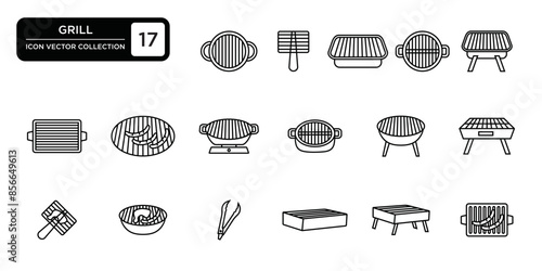 Grill icon collection,vector icon templates editable and resizable.
