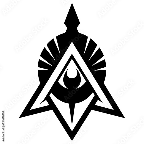 Logo for a collective and collaborative artistic organisation specialising in designing spartan war. The design is fixated around the letter "A". The design looks like an eye. The company is called LI