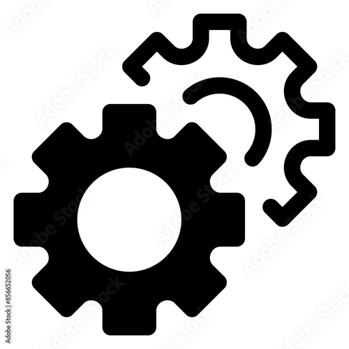 gear glyph icon isolated on white background