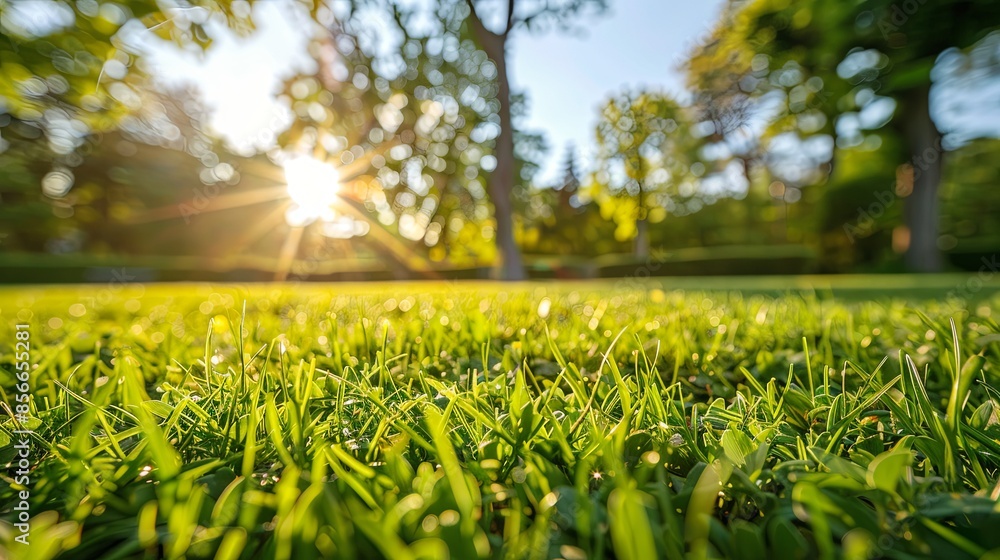 Lush Green Garden Grass in Close-Up Lush Green Garden Grass in Close-Up