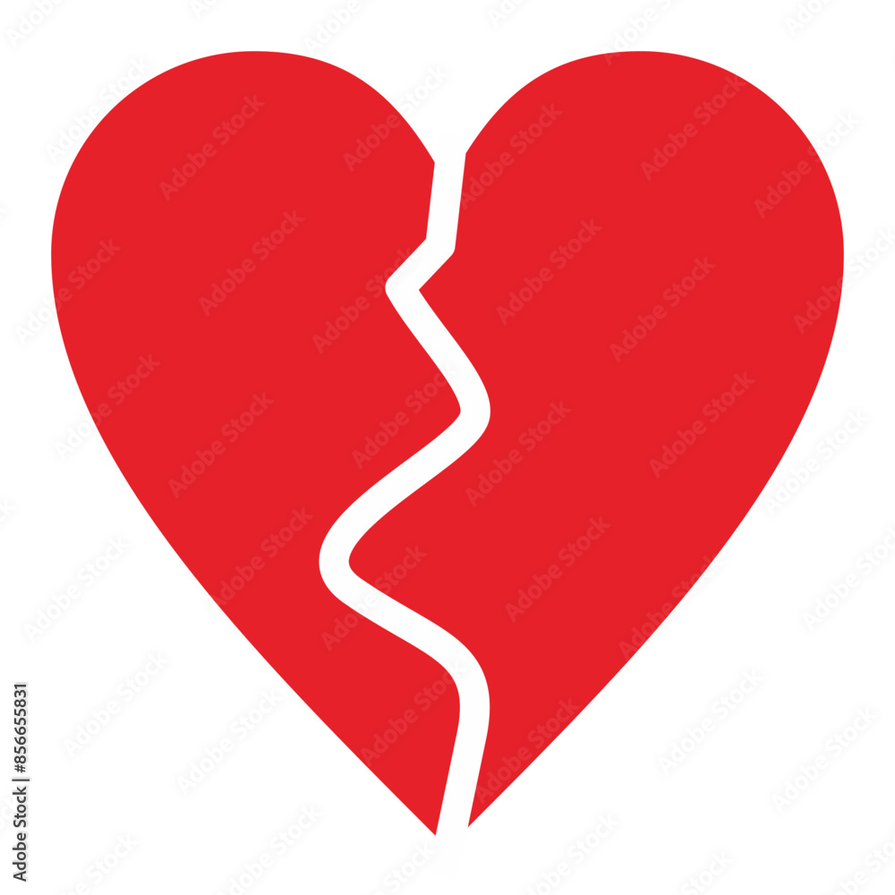 Red heartbreak or Black heartbreak, broken heart or divorce flat vector icon for apps and websites Red heartbreak or Black heartbreak, broken heart or divorce flat vector icon for apps and websites