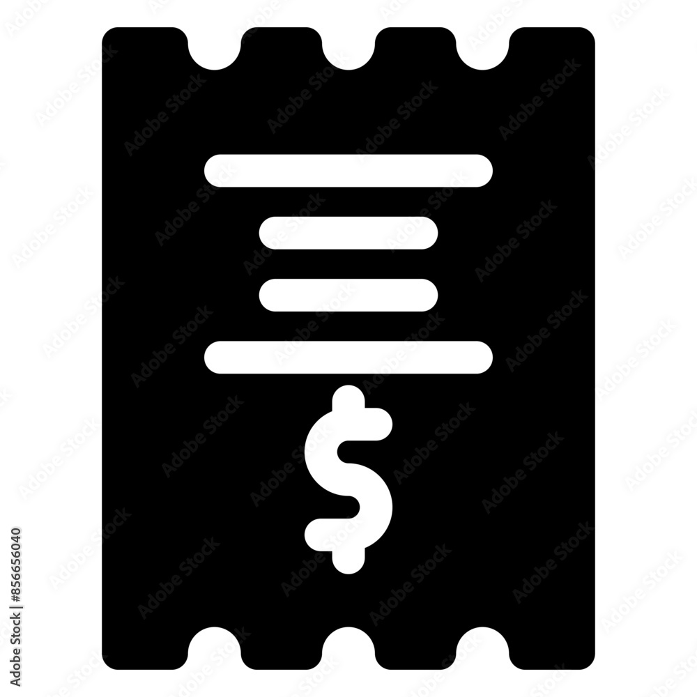 bill glyph icon isolated on white background bill glyph icon isolated on white background