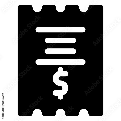 bill glyph icon isolated on white background