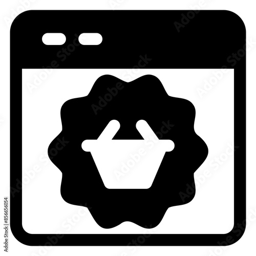 e commerce glyph icon isolated on white background