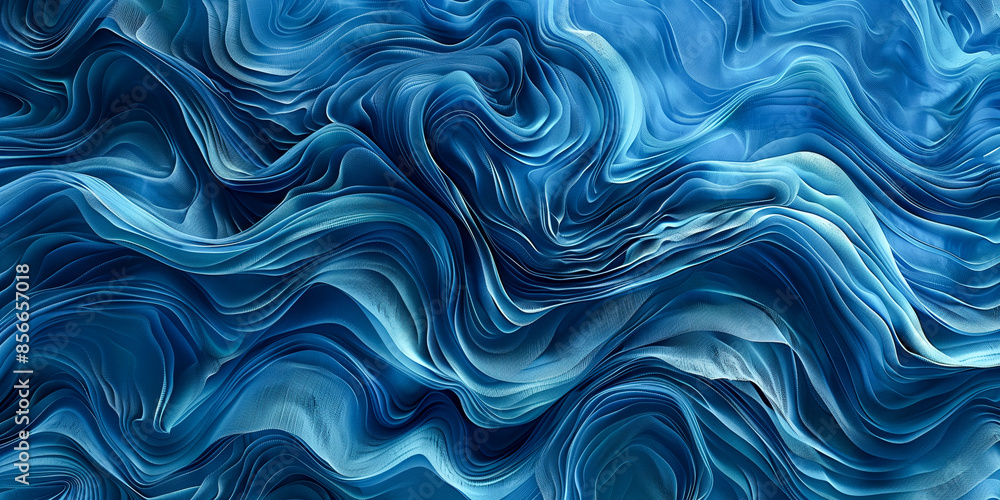 Obraz premium Abstract blue background with smooth wave lines