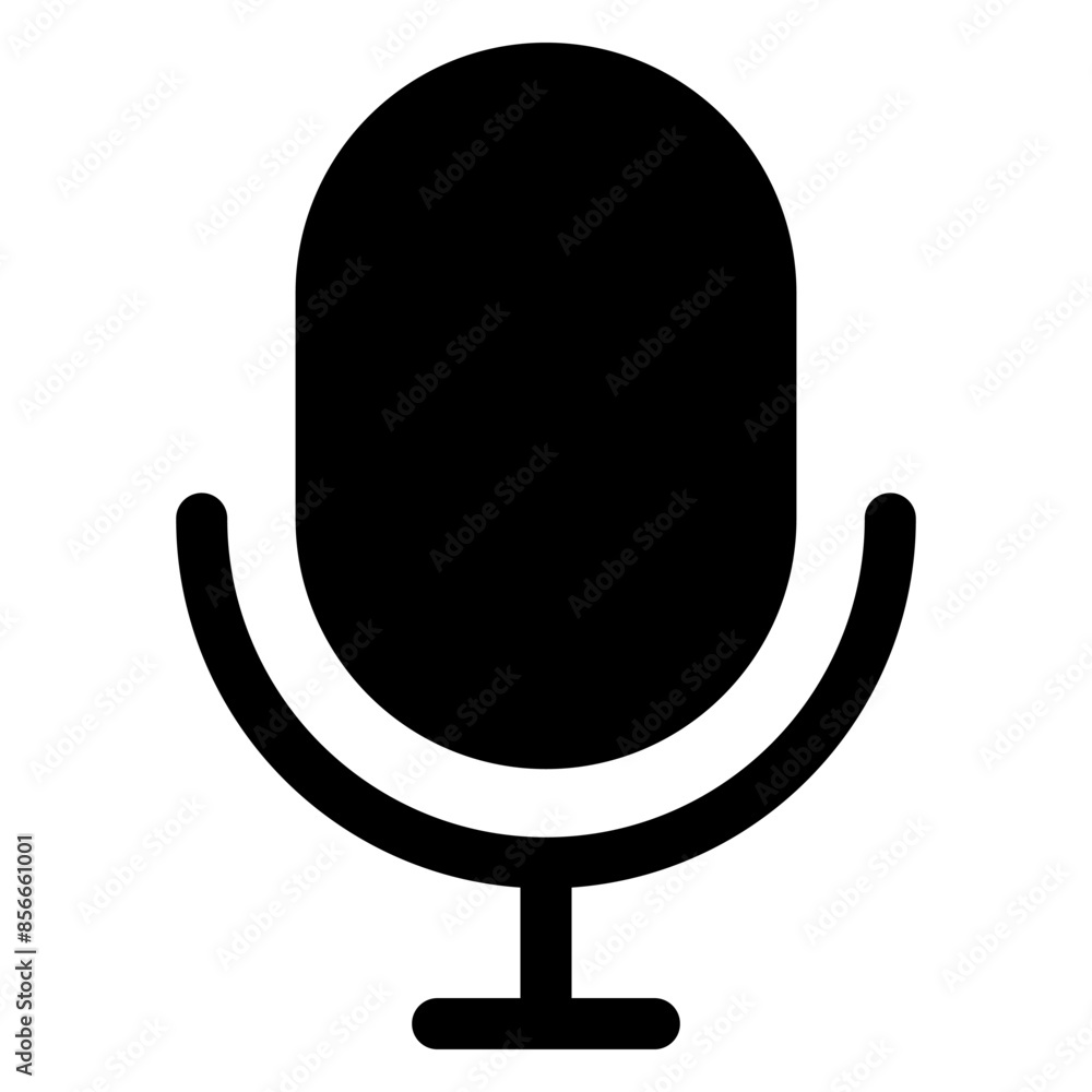 mic glyph icon isolated on white background mic glyph icon isolated on white background