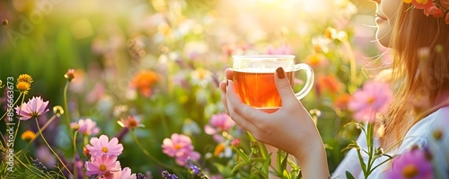 Woman Enjoying Herbal Tea A...