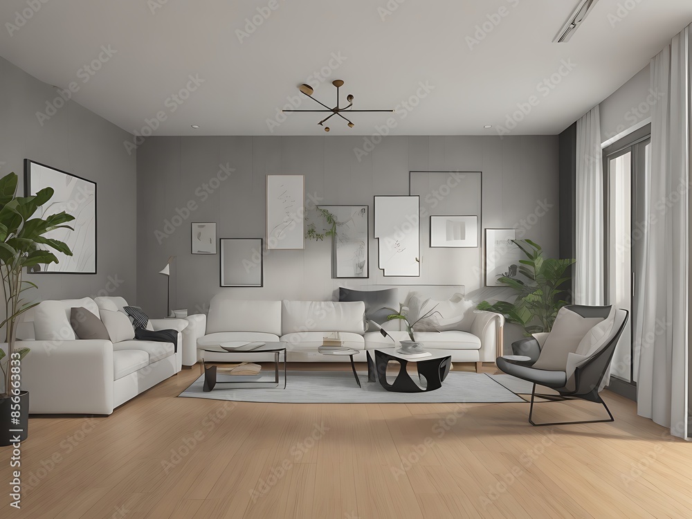 Frame mockup, ISO A paper size. Living room wall poster mockup. 3D render Frame mockup, ISO A paper size. Living room wall poster mockup. 3D render