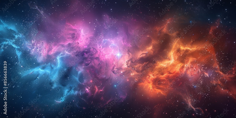 Fototapeta premium Cosmic Nebulae: A Celestial Tapestry