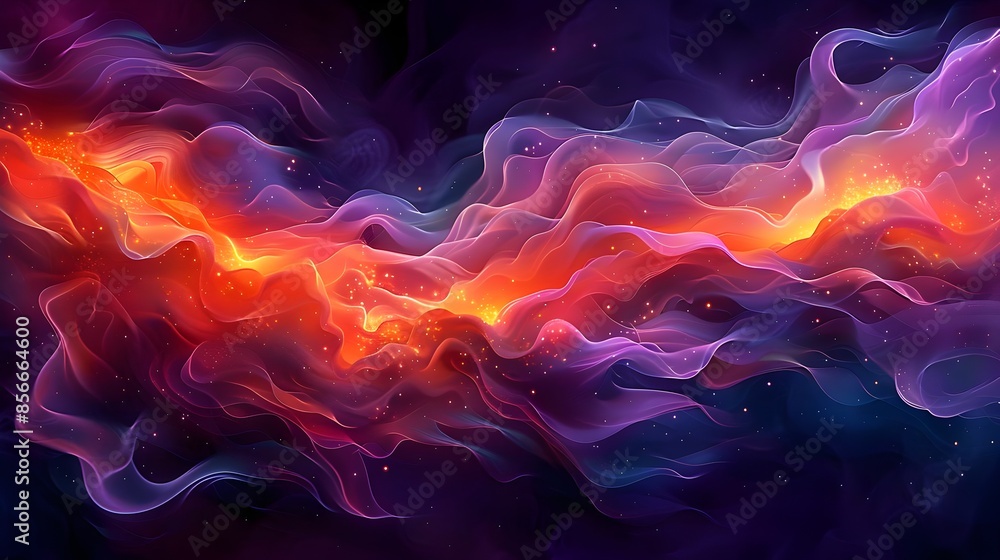 Obraz premium Vibrant Abstract Cosmic Energy Flow Dynamic Background