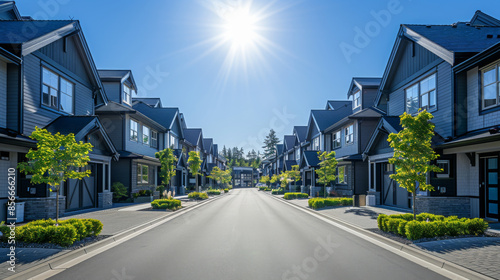 Modern house, clear sky, environmentally friendly.