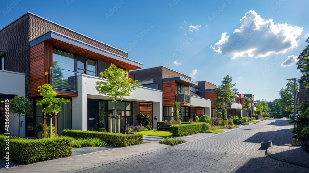 Modern house, clear sky, environmentally friendly. Modern house, clear sky, environmentally friendly.