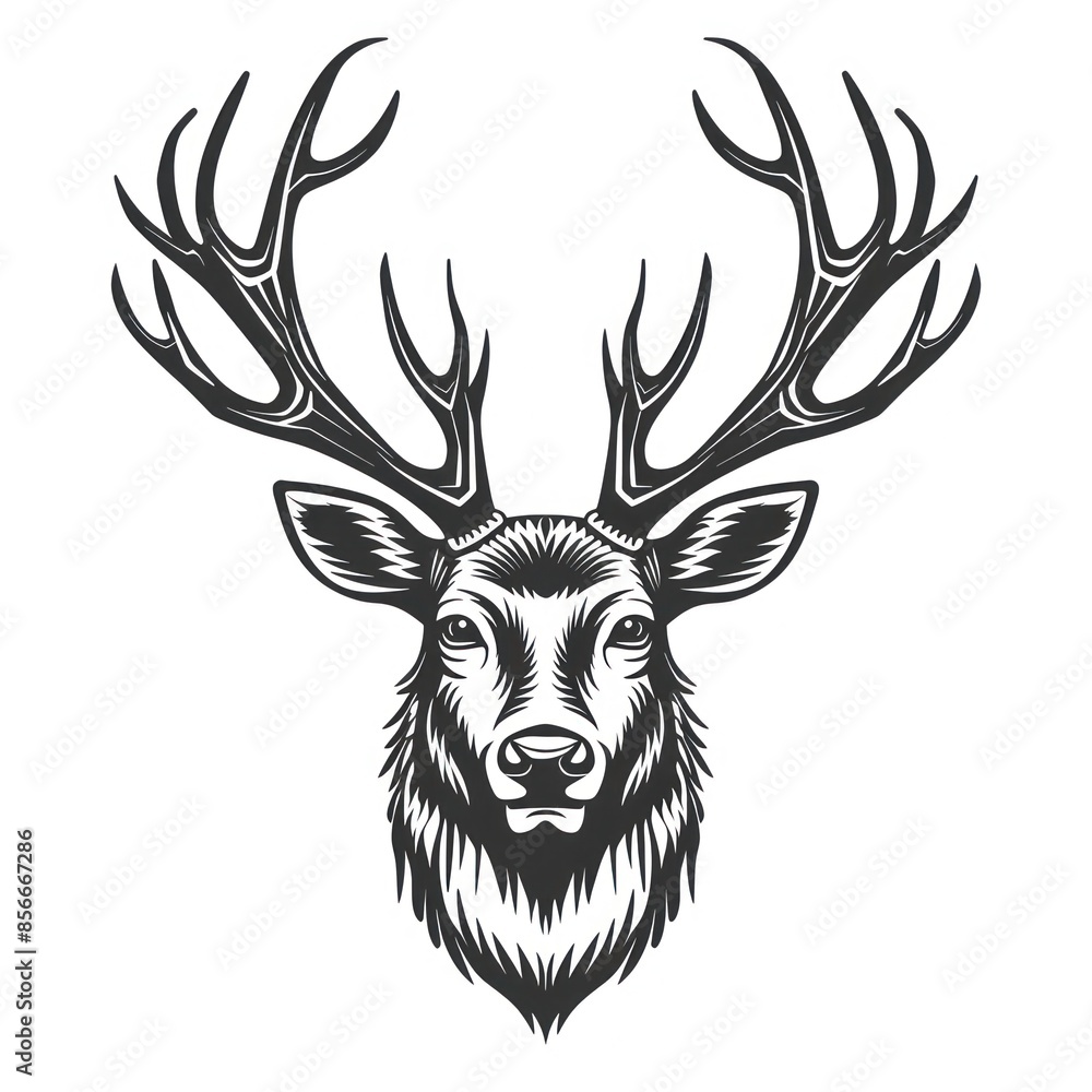 Modern Deer Head Illustration Logo Modern Deer Head Illustration Logo