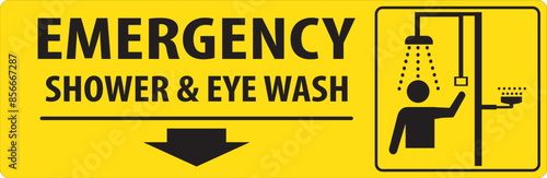 Emergency shower and eye wash station sign vector.eps