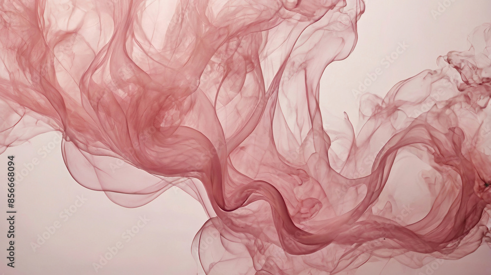 Fototapeta premium Pink smoke on white background, Abstract pink smoke waves on a white background, Smoke texture wallpaper