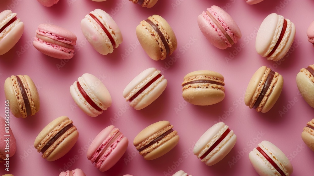 Obraz premium A pattern of Macaroons cookies 