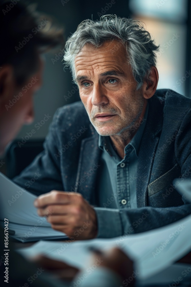 Doctor Portrait: A doctor, with a stern, stressed, worried expression. Doctor Portrait: A doctor, with a stern, stressed, worried expression.