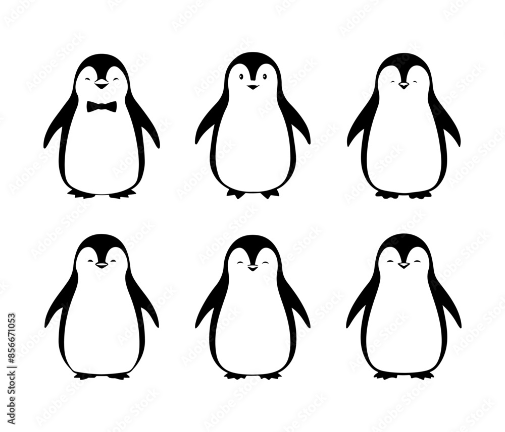 Fototapeta premium penguin vector icon logo cartoon character fish salmon illustration doodle