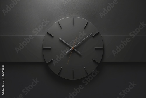 Wallpaper Mural Minimalistic 3D Render of a Simple Clock on Black Background - Contemporary Minimalism Design, Concept of Time Torontodigital.ca