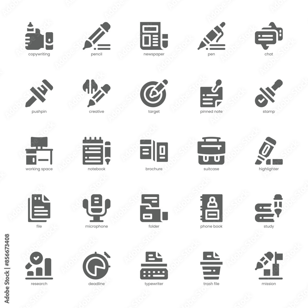 Copywriting icon pack for your website, mobile, presentation, and logo design. Copywriting icon glyph design. Vector graphics illustration and editable stroke. Copywriting icon pack for your website, mobile, presentation, and logo design. Copywriting icon glyph design. Vector graphics illustration and editable stroke.