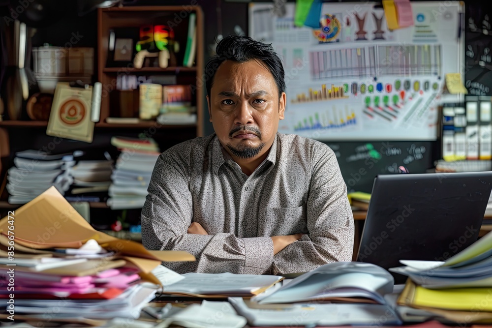 Stressed and Frustrated Man at Desk Stressed and Frustrated Man at Desk