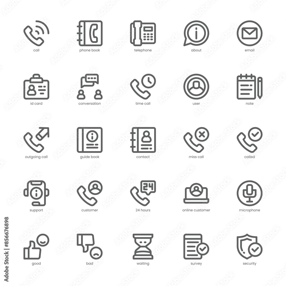 Call Center Service icon pack for your website, mobile, presentation, and logo design. Call Center Service icon outline design. Vector graphics illustration and editable stroke. Call Center Service icon pack for your website, mobile, presentation, and logo design. Call Center Service icon outline design. Vector graphics illustration and editable stroke.