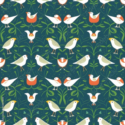 seamless pattern with birds