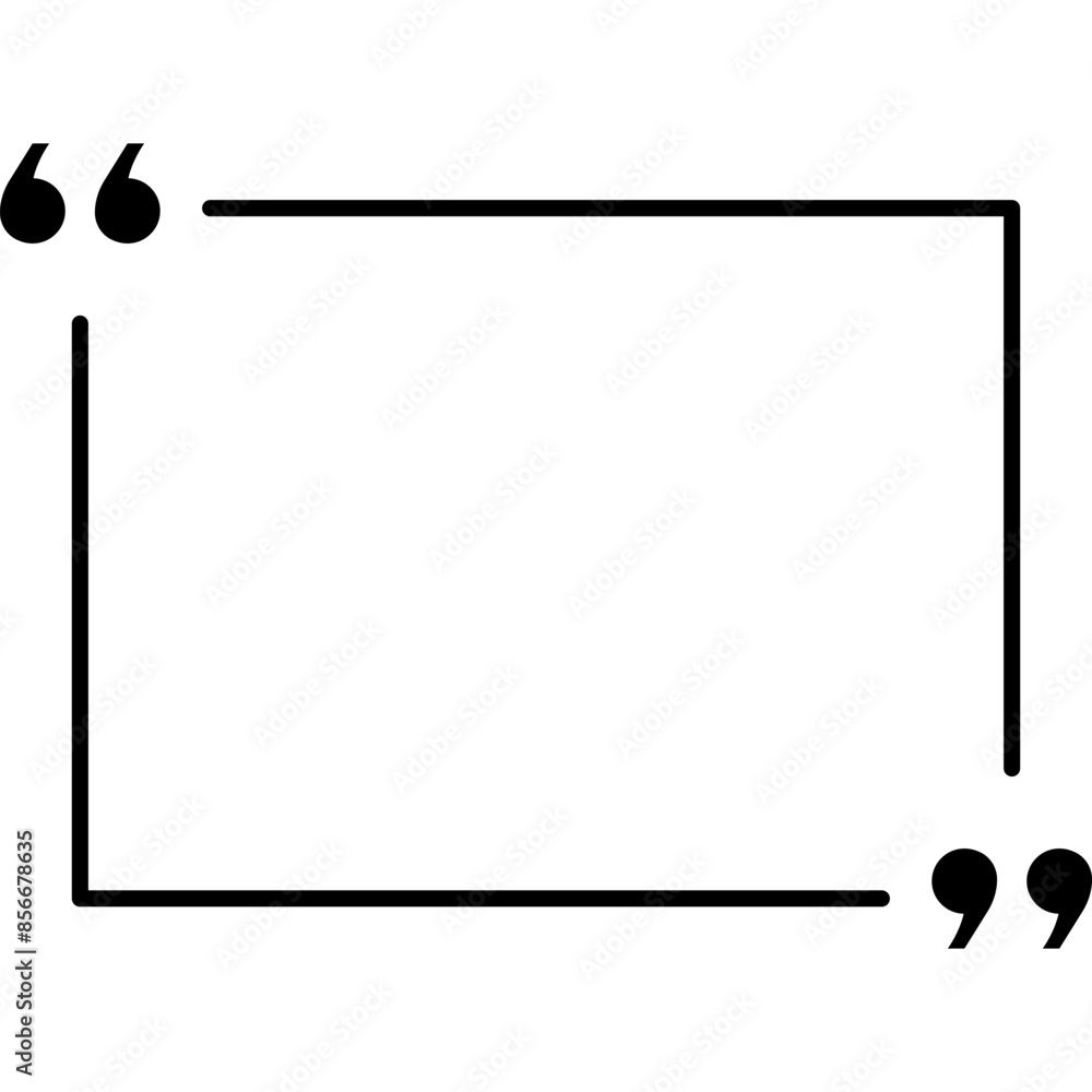 Quote Box Frame. Quote Symbol and Mark Quote. Texting Quote Box. Comment, Text Box. Vector Icon Quote Box Frame. Quote Symbol and Mark Quote. Texting Quote Box. Comment, Text Box. Vector Icon