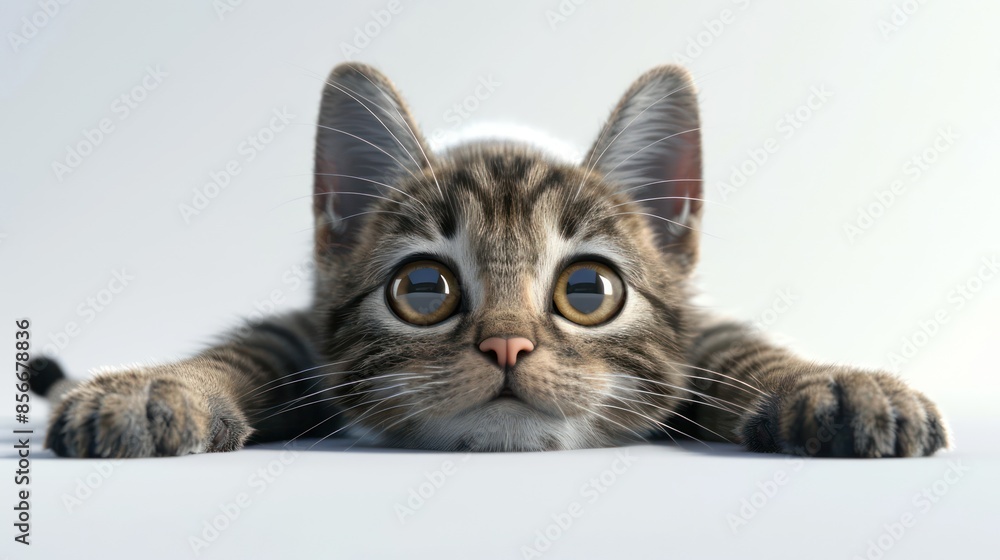 3D animated cat isolated on white background 3D animated cat isolated on white background