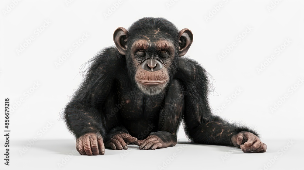 Naklejka premium 3D animated monkey isolated on white background